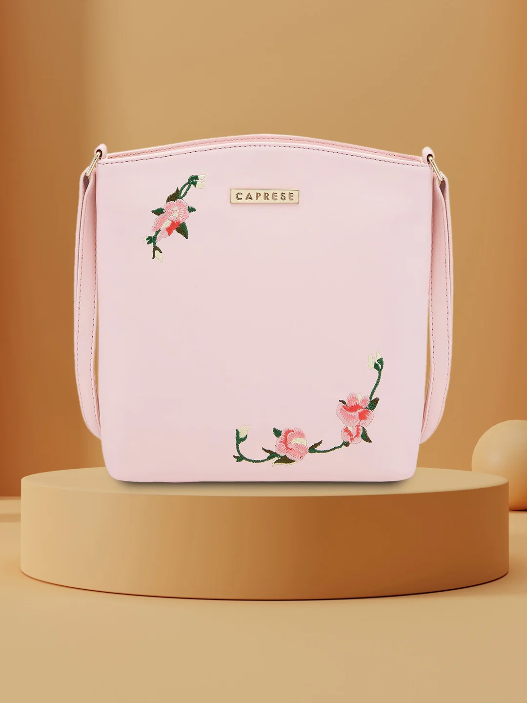 Caprese Elsy Large Powder Pink Sling Bag - Image 3