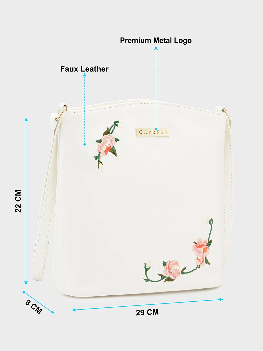 Caprese Elsy Large White Sling Bag - Image 7