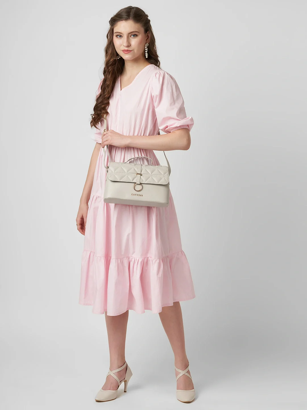 Caprese Elyna Medium Off White Sling Bag - Image 7