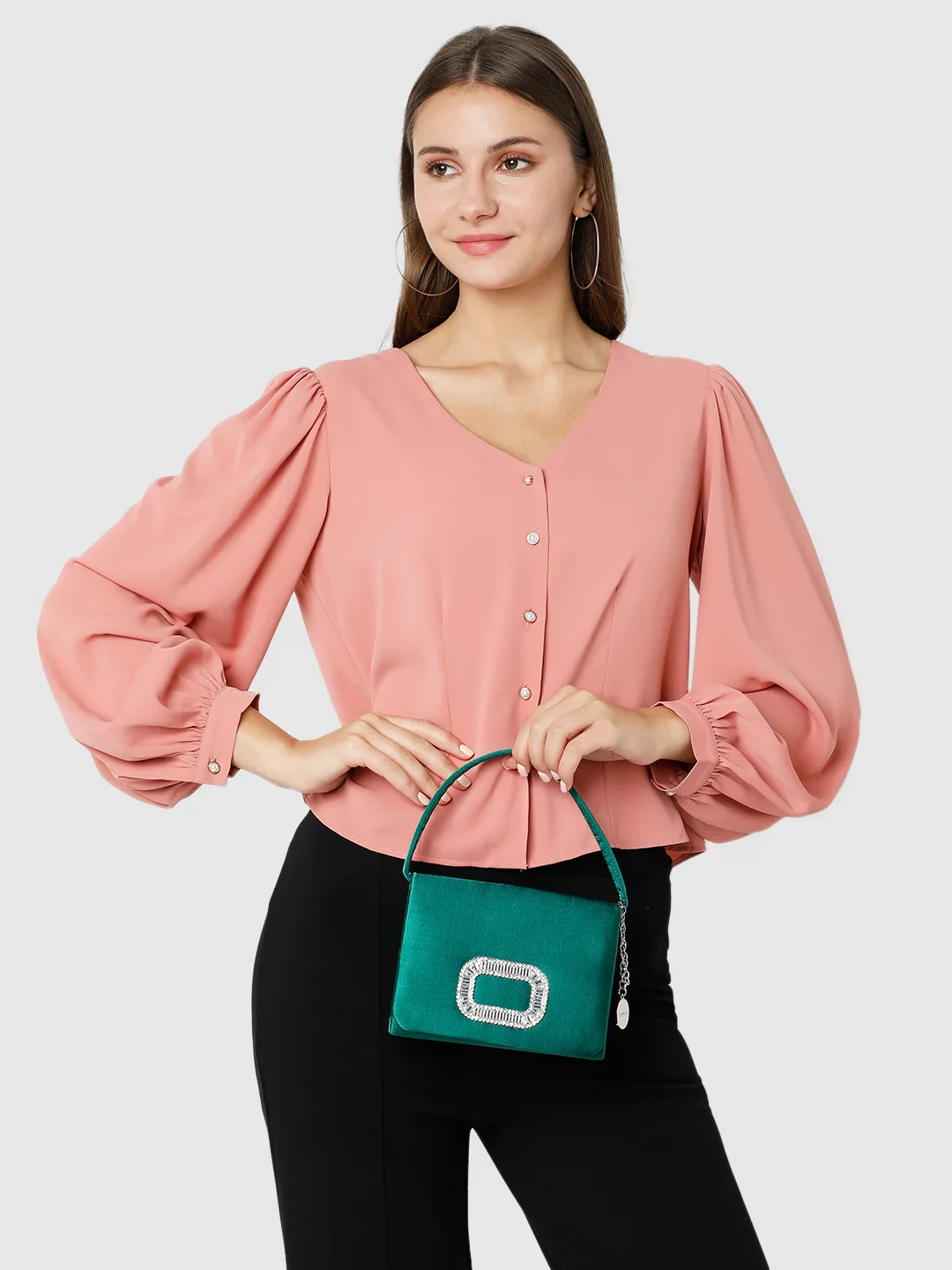 Caprese Emma Small Green Clutch - Image 3