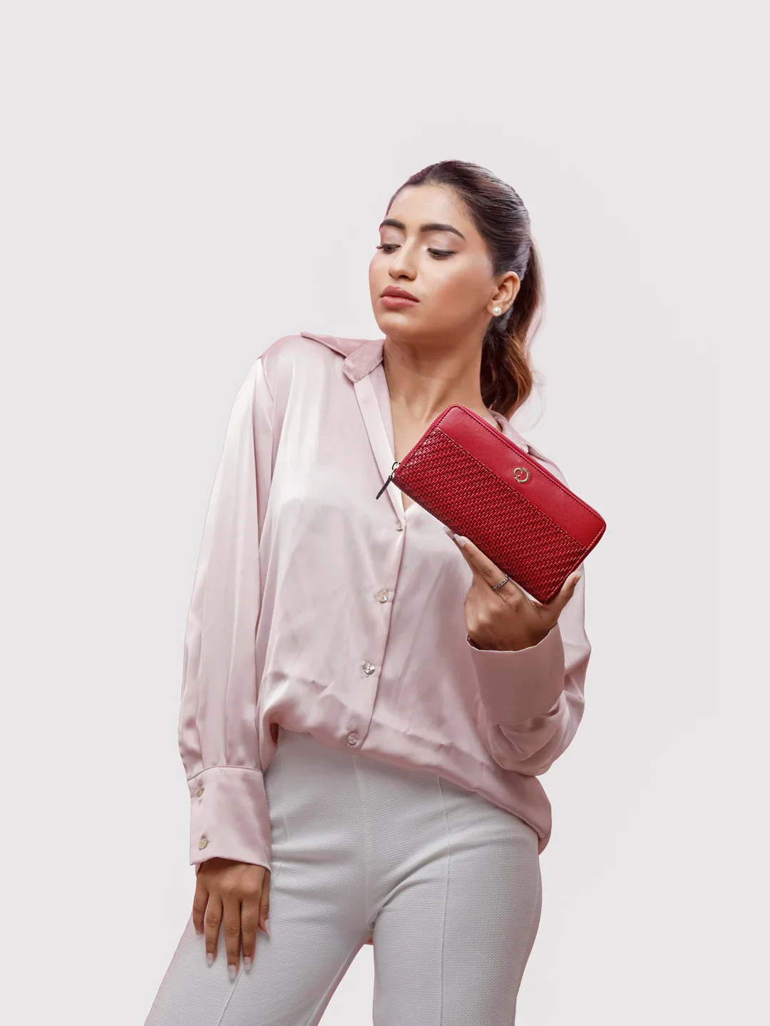 Caprese Emma Large Bordeaux Zip Around Wallet - Image 9