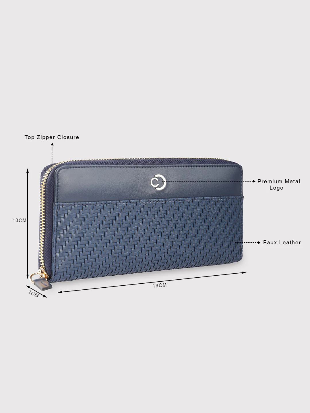 Caprese Emma Large Navy Zip Around Wallet - Image 8