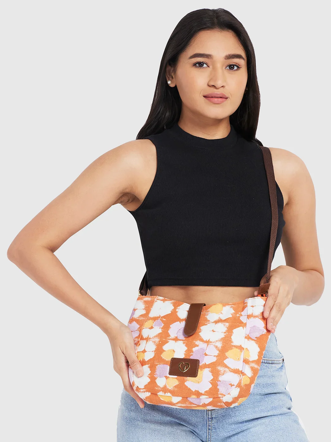 Caprese Enora Medium Rust Crossbody Bag - Image 2