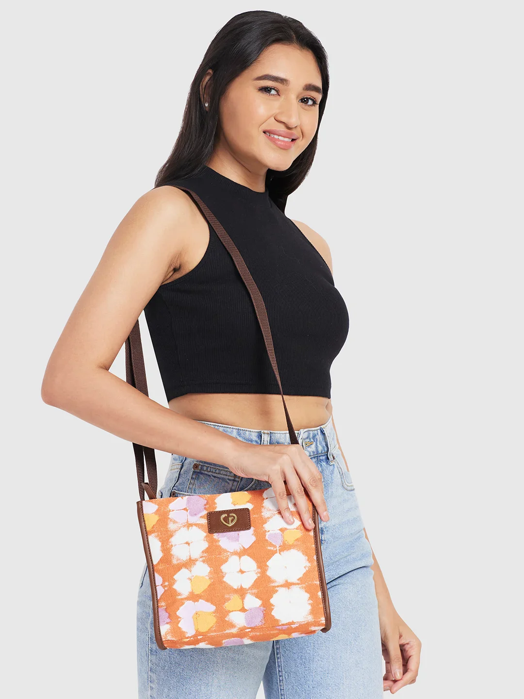 Caprese Enora Medium Rust Sling Bag - Image 2
