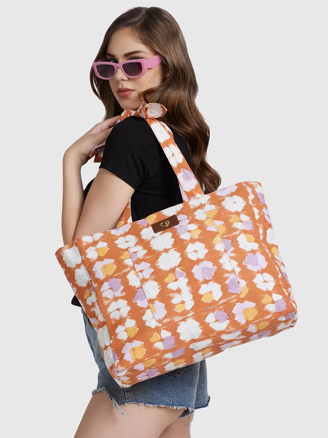 Caprese Enora Large Rust Tote Bag - Image 3