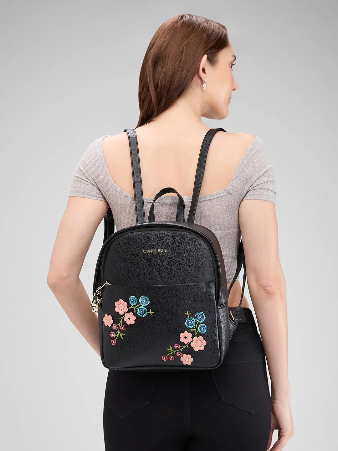 Caprese Erica Medium Black Backpack - Image 11