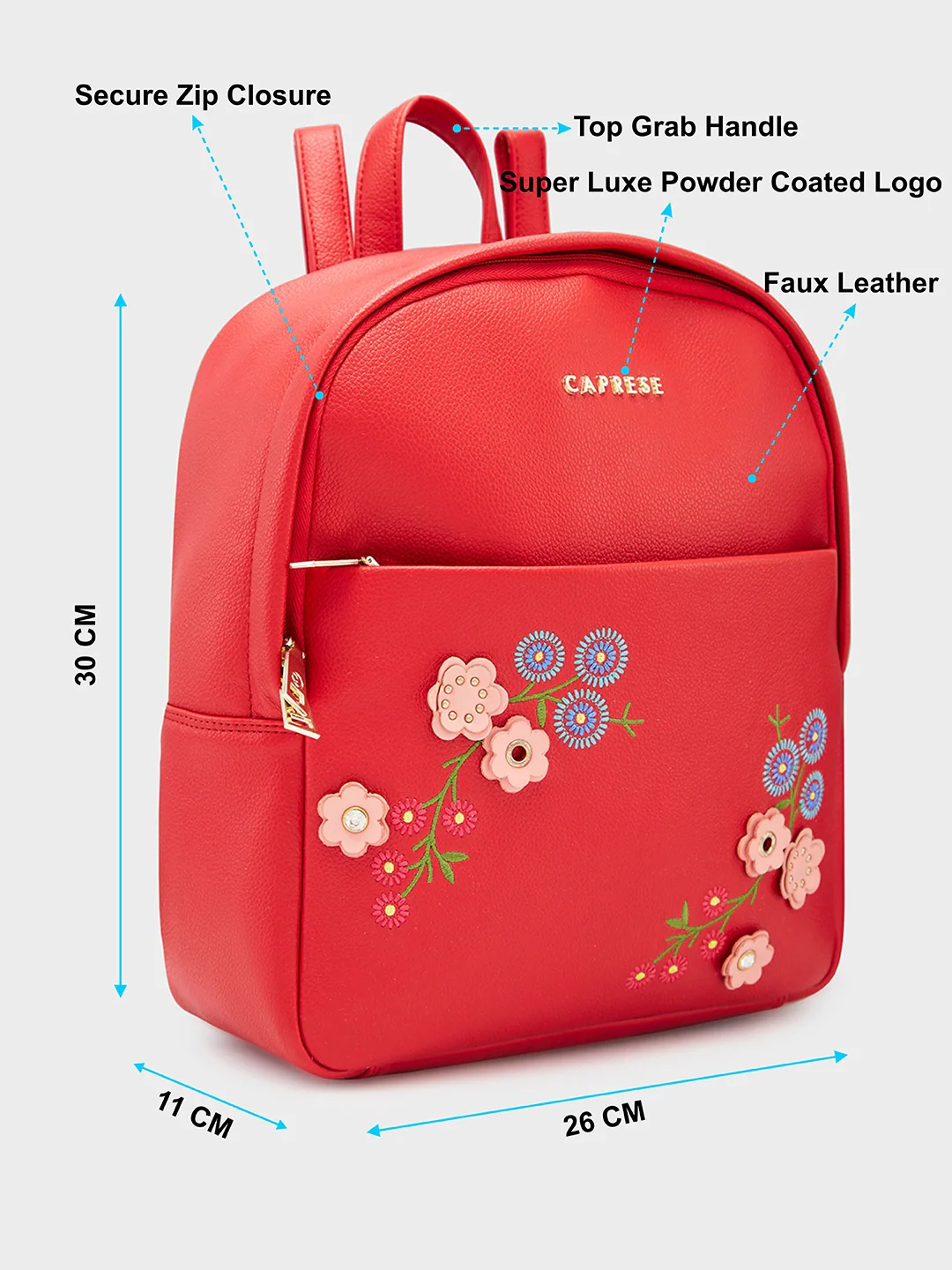 Caprese Erica Medium Maroon Backpack - Image 6