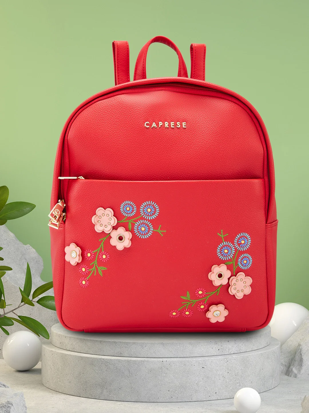 Caprese Erica Medium Maroon Backpack - Image 7