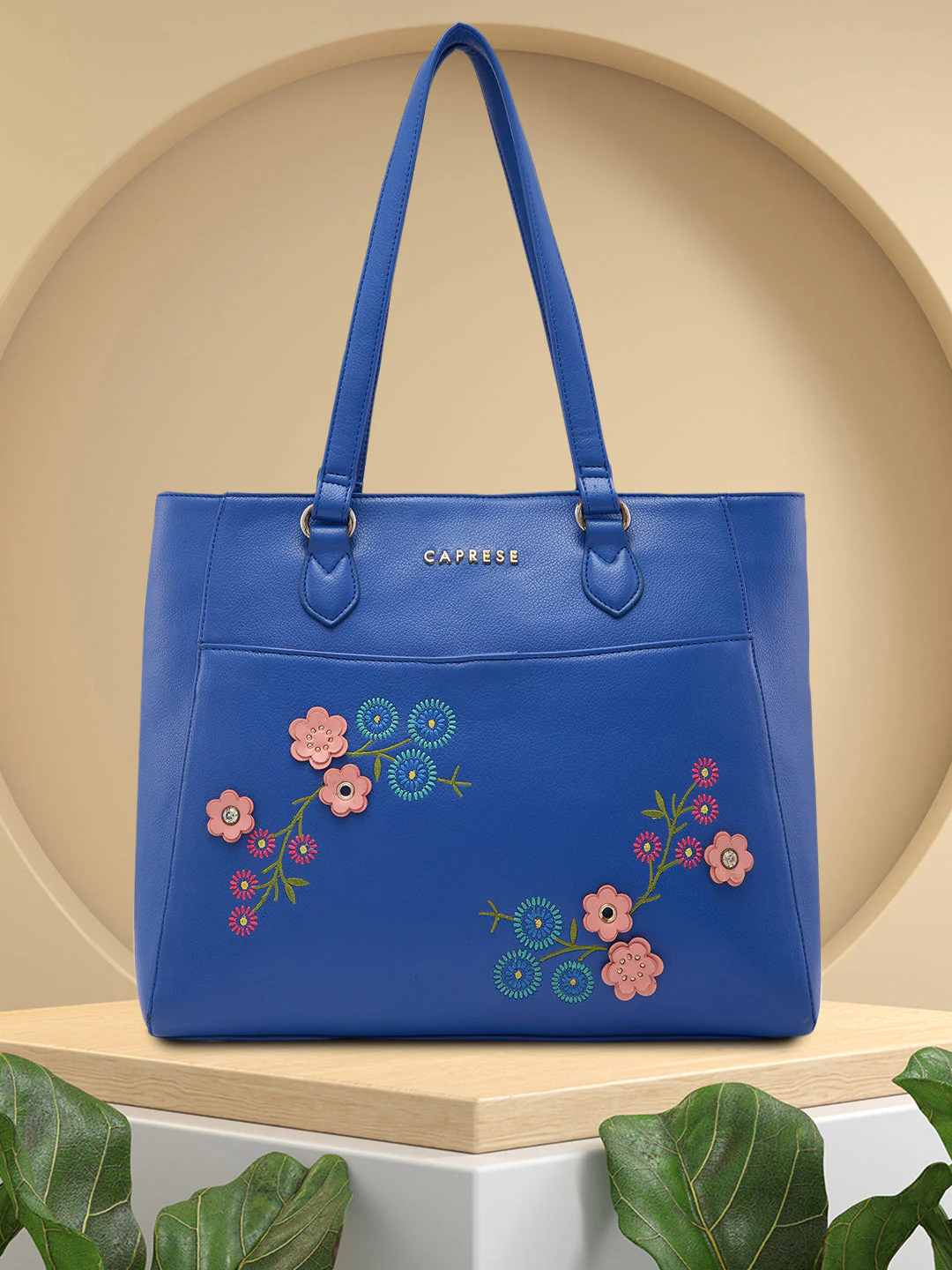 Caprese Erica Medium Floral Blue Tote Bag - Image 7