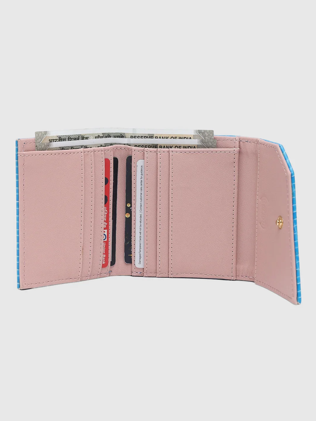 Caprese Ernesa Small Aqua Wallet - Image 11