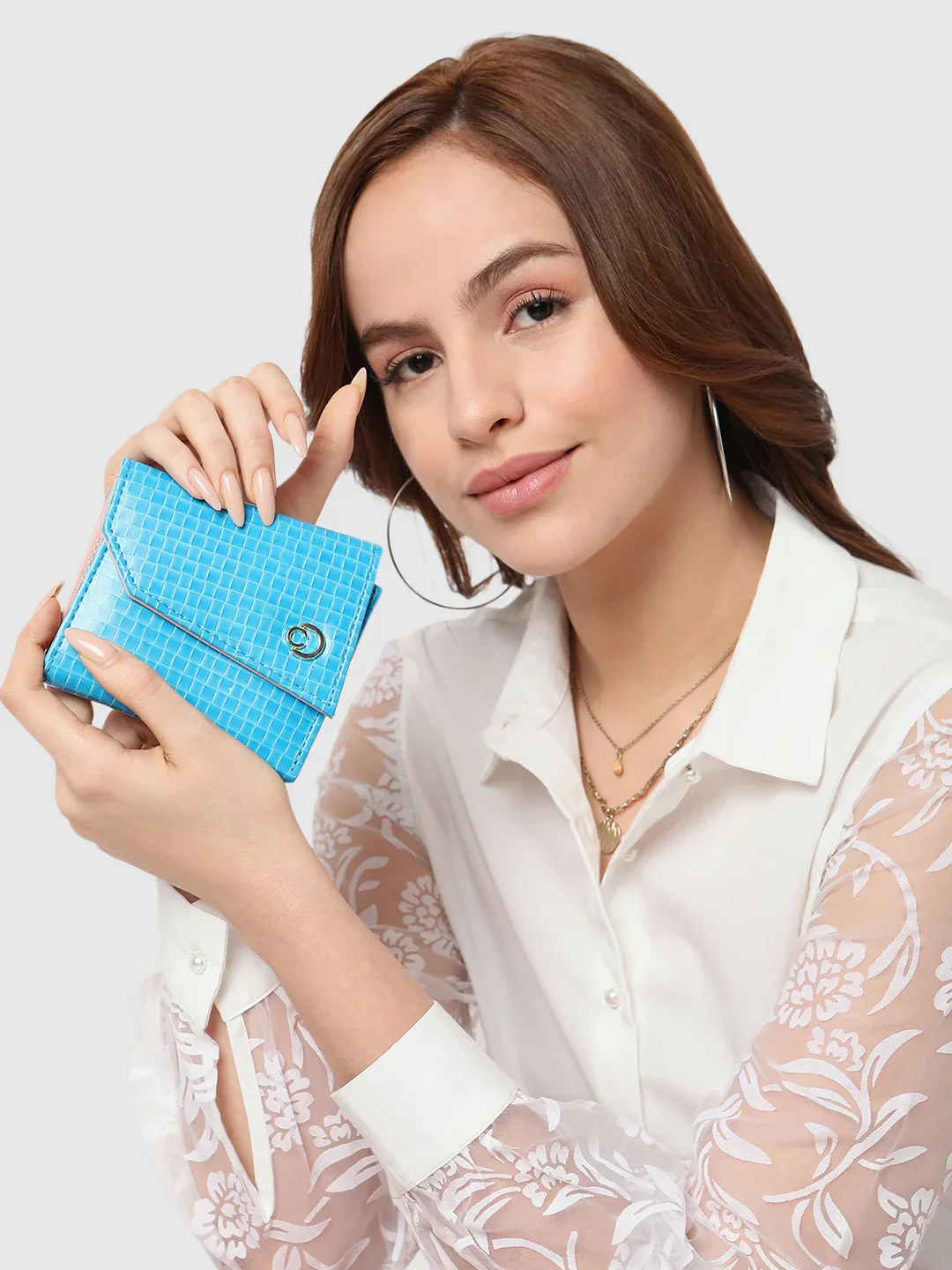 Caprese Ernesa Small Aqua Wallet - Image 3