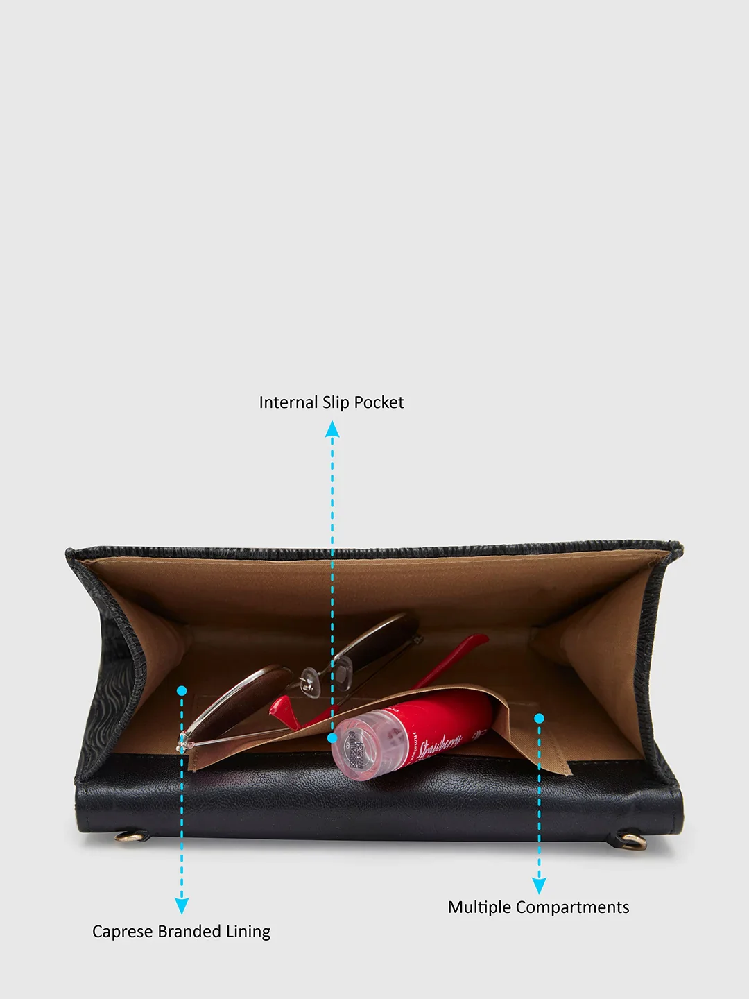 Caprese Eryka Medium Black Clutch - Image 7