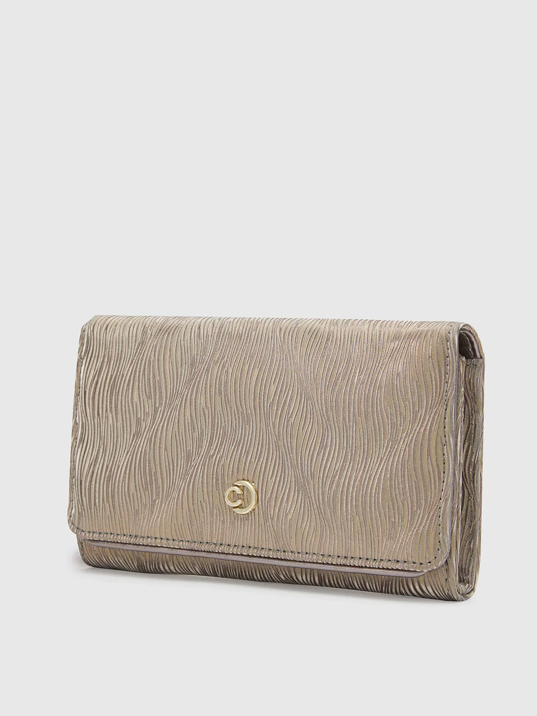 Caprese Eryka Medium Champagne Gold Clutch - Image 3