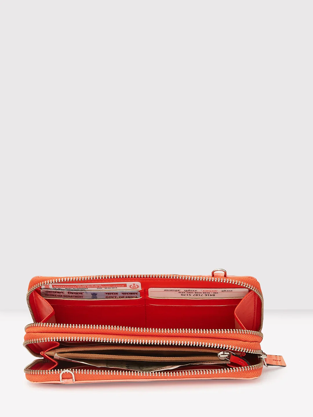 Caprese Eva Sling Large Coral Zip Around Wallet - Image 7