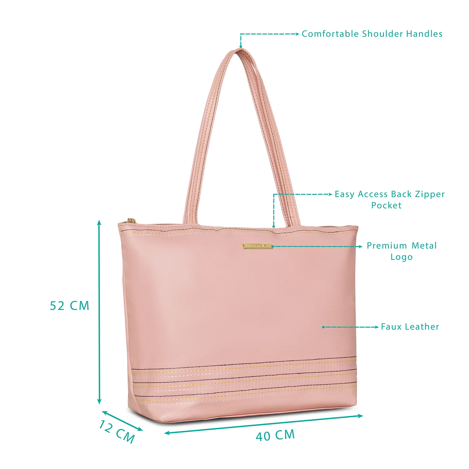 Caprese Evie Large Coral Tote Bag - Image 3