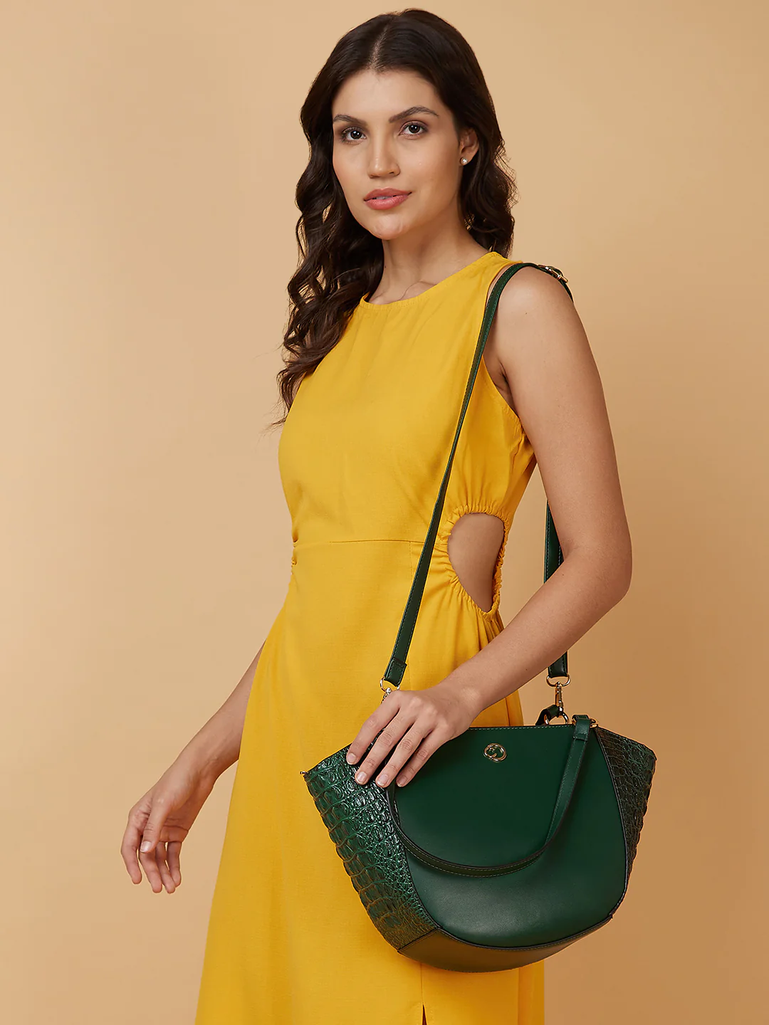 Caprese Felix Large Green Satchel Bag - Image 2