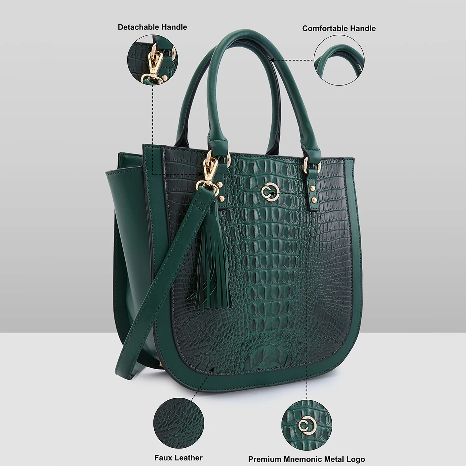 Caprese Felix Medium Green Satchel Bag - Image 6
