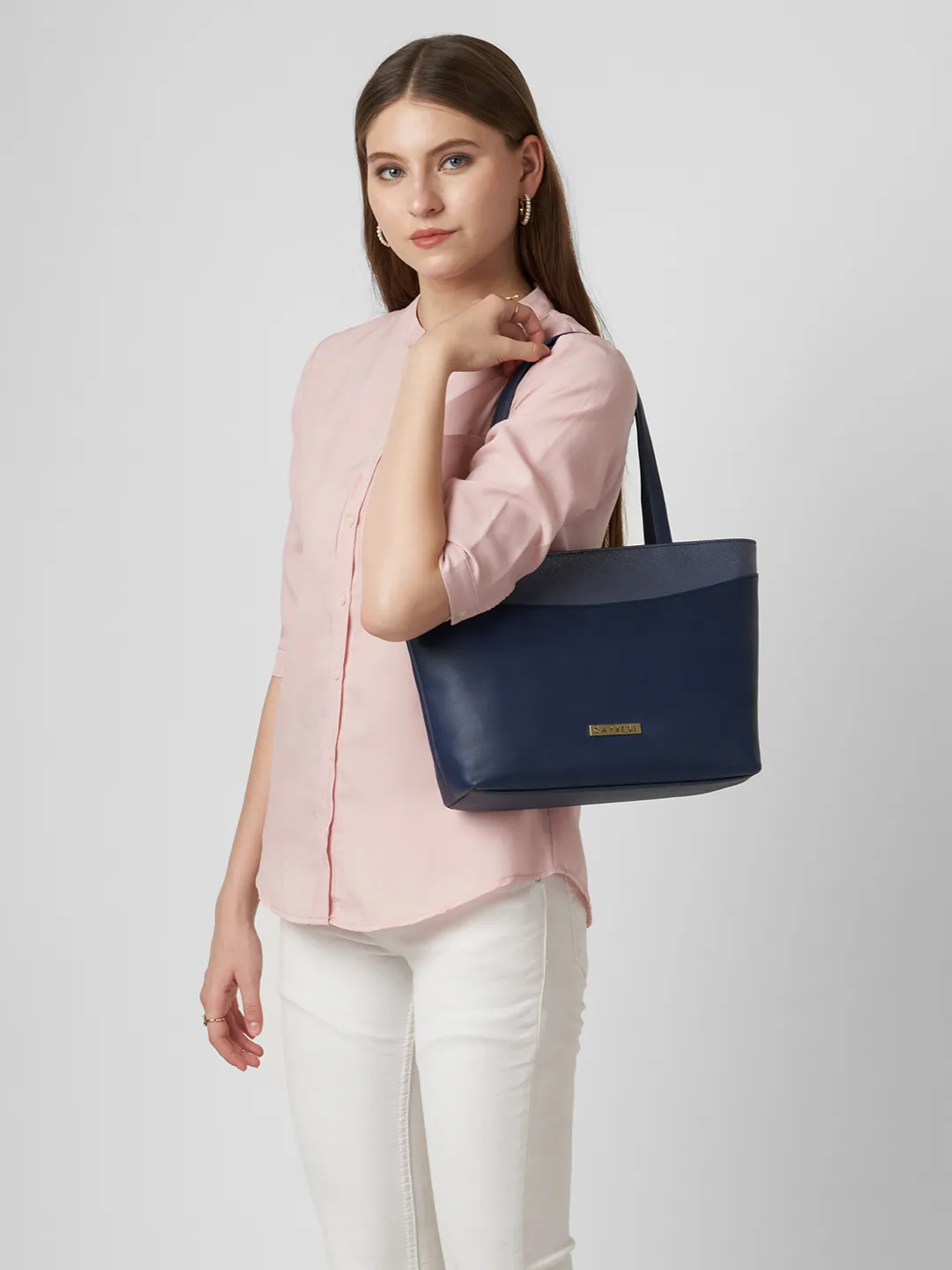 Caprese Fergi Medium Navy Blue Tote Bag - Image 2