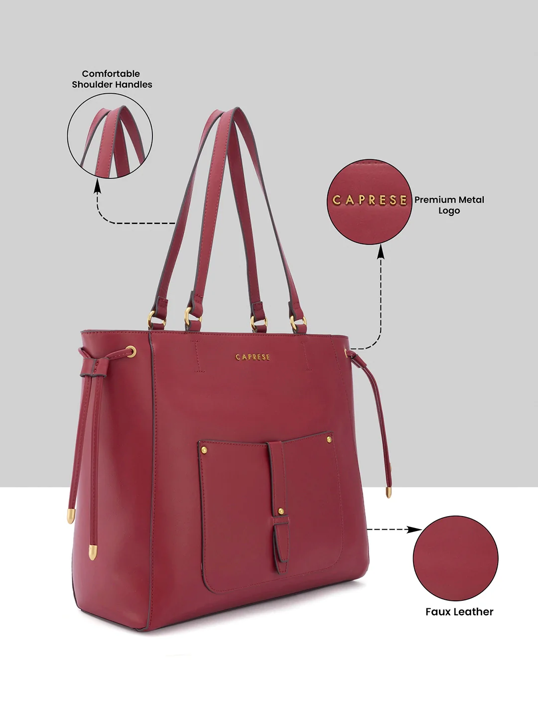 Caprese Fiji Large Cherry Lacquer Laptop Tote Bag - Image 7