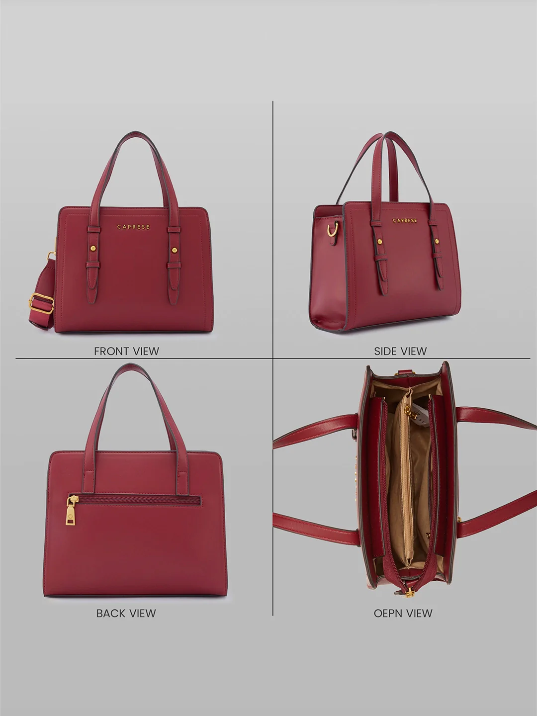 Caprese Fiji Small Cherry Lacquer Satchel Bag - Image 4