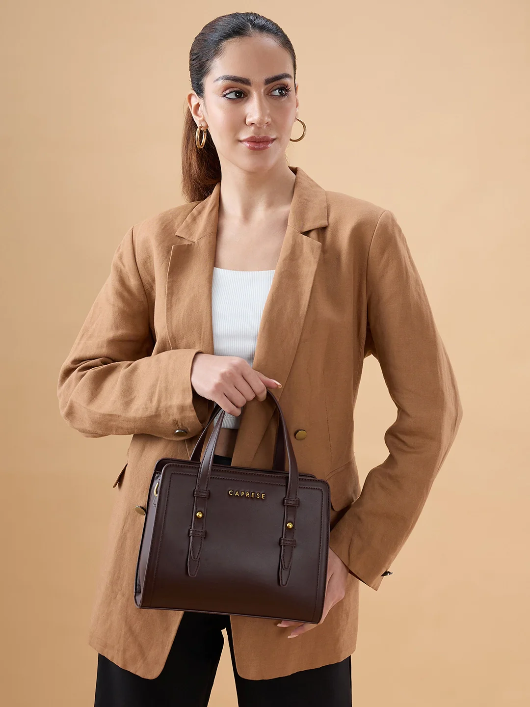 Caprese Fiji Small Coffee Satchel Bag - Image 3