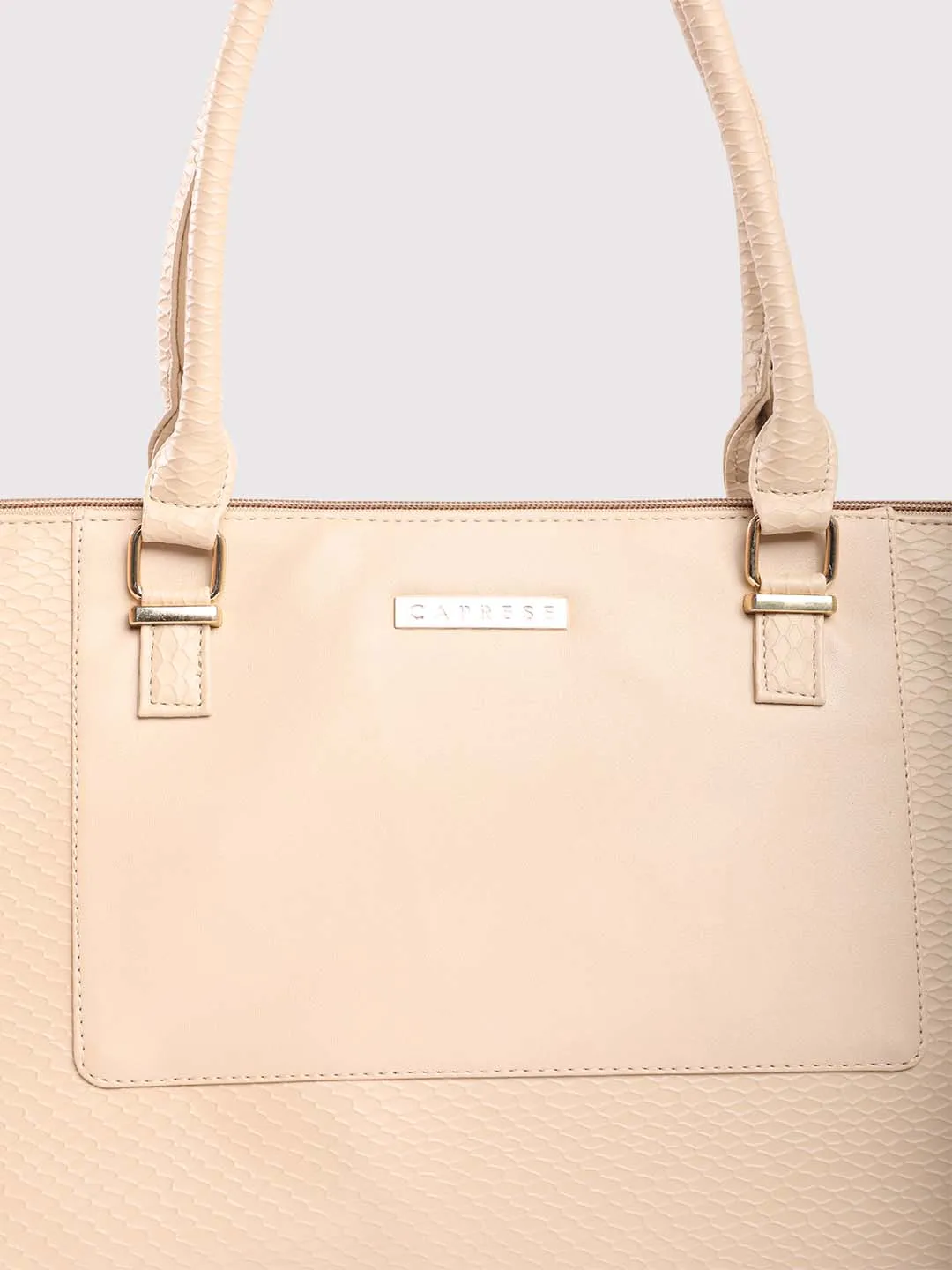 Caprese Fiona Tote Large Beige Office Laptop Bag - Image 9