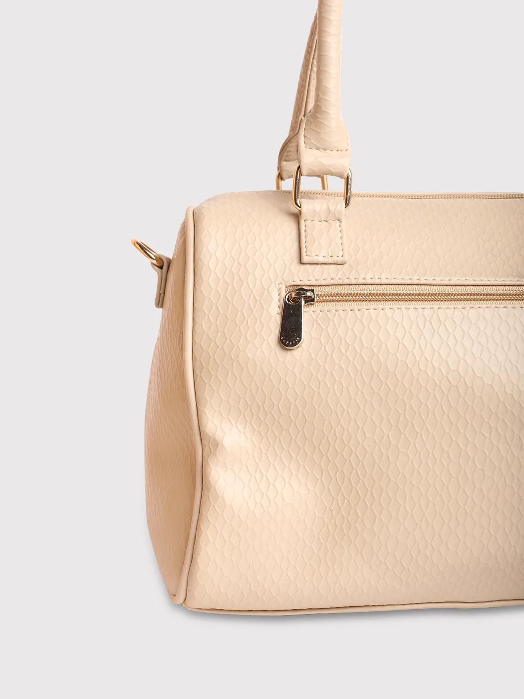 Caprese Fiona Medium Beige Satchel Bag - Image 10