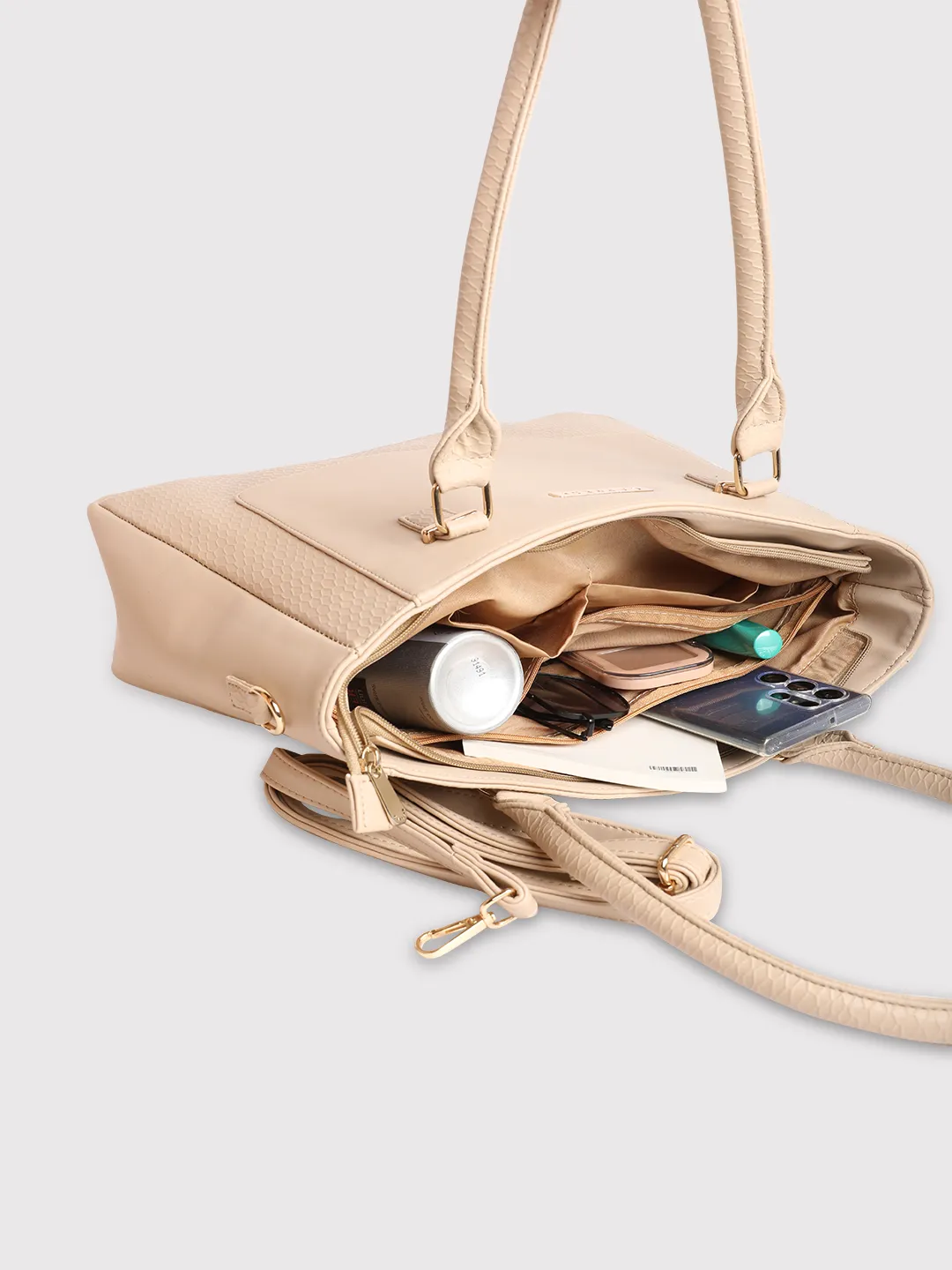 Caprese Fiona Large Beige Tote Bag - Image 12