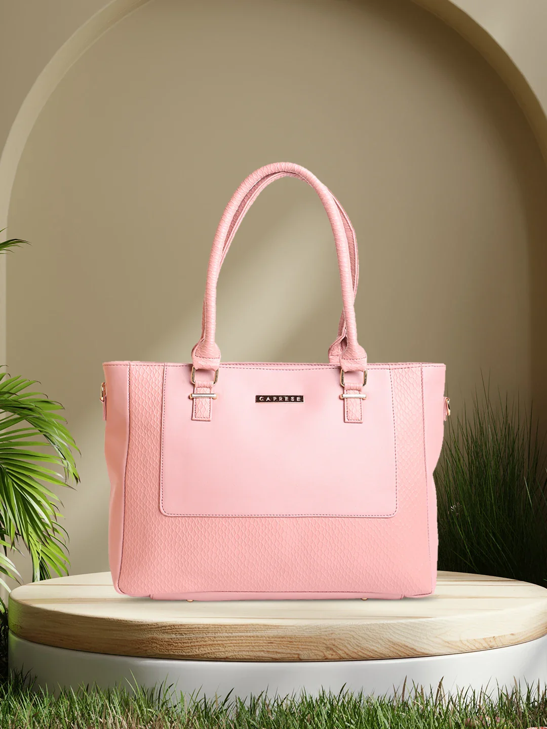 Caprese Fiona Large Light Pink Office Tote Bag - Image 3
