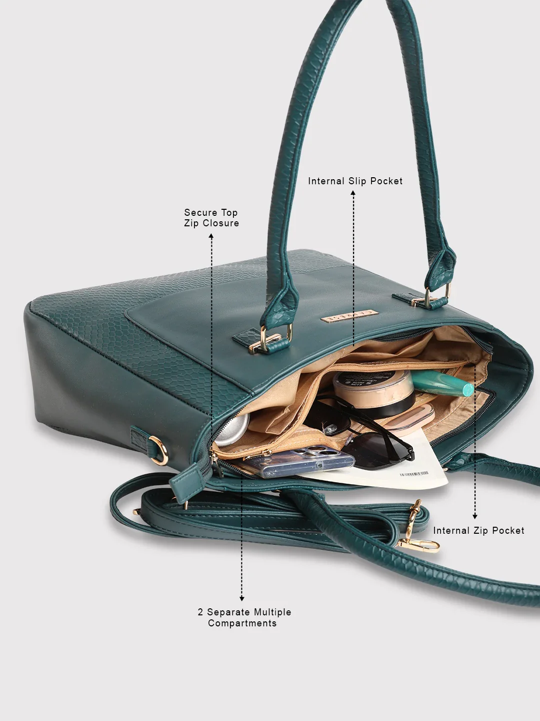 Caprese Fiona Large Teal Office Tote Bag - Image 5