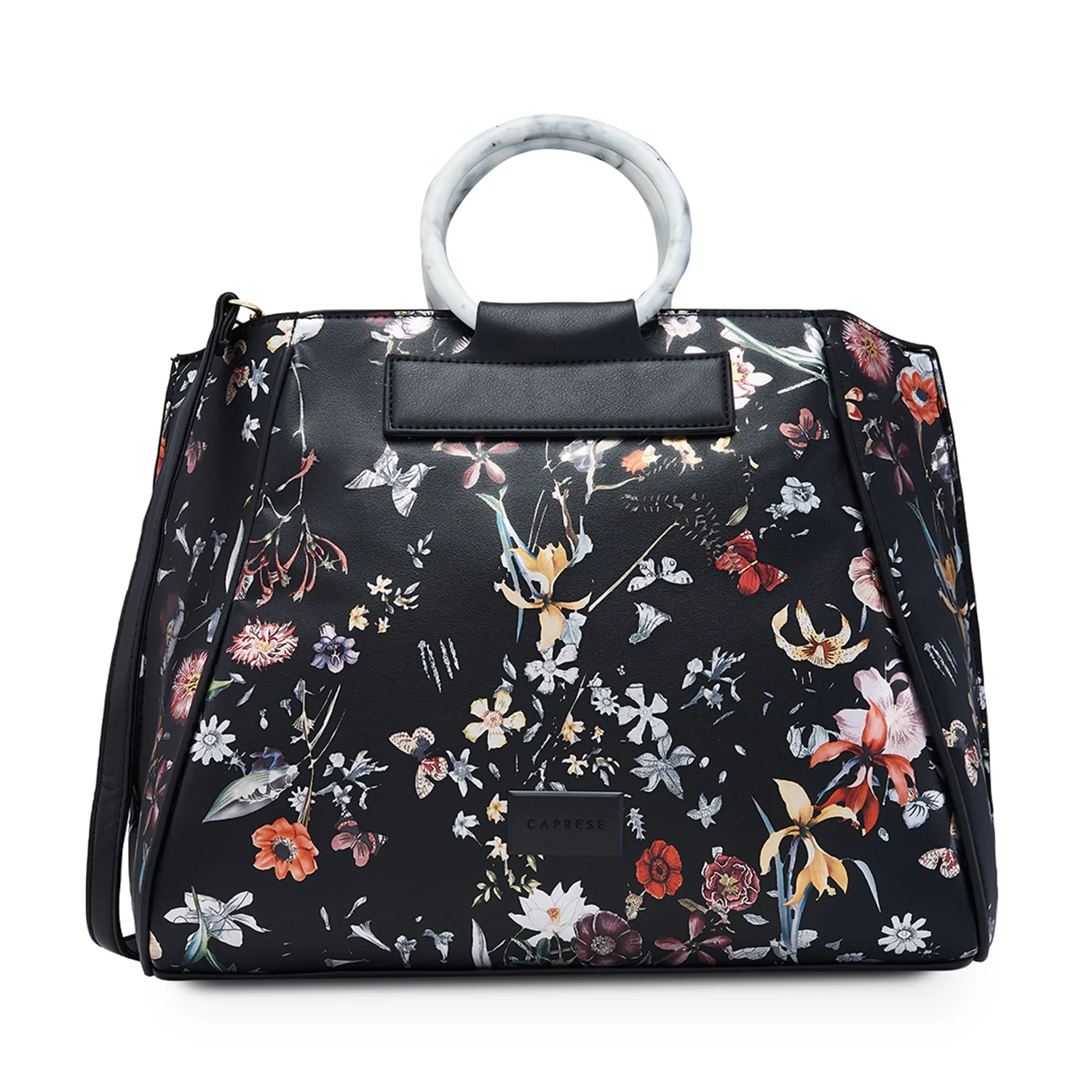 Caprese Fiorella Large Black Satchel Bag