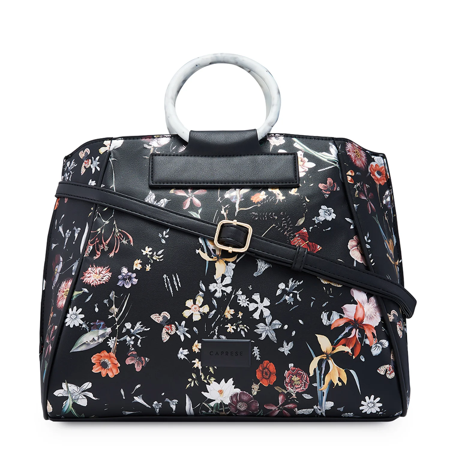 Caprese Fiorella Large Black Satchel Bag - Image 8