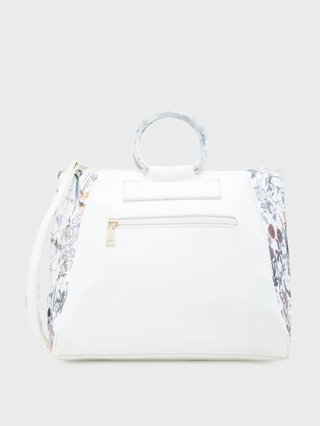 Caprese Fiorella Large White Satchel Bag - Image 4