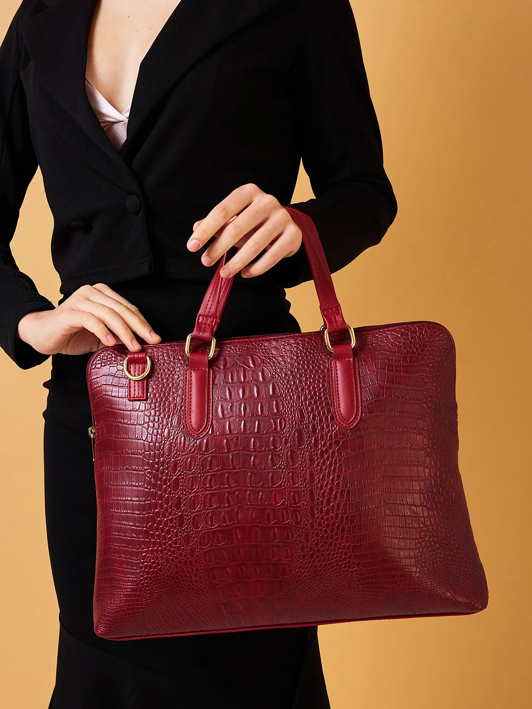 Caprese Flix Medium Maroon Laptop Bag - Image 9