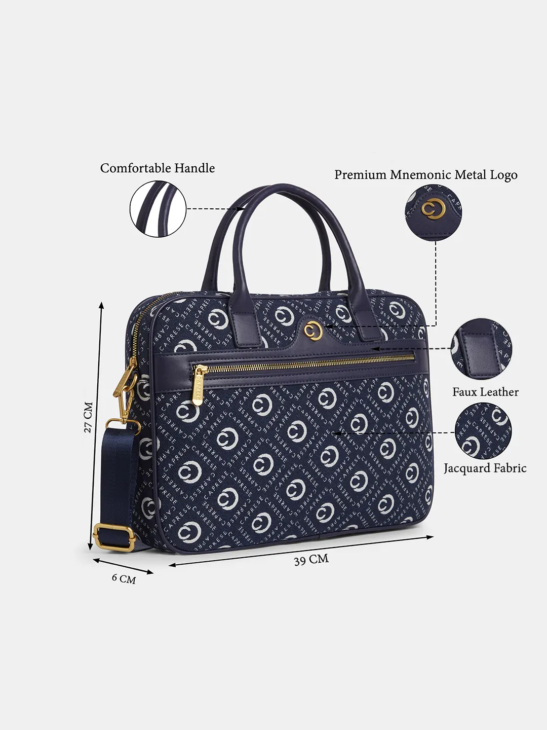 Caprese Florida Large Navy Laptop Sleeve - Image 9