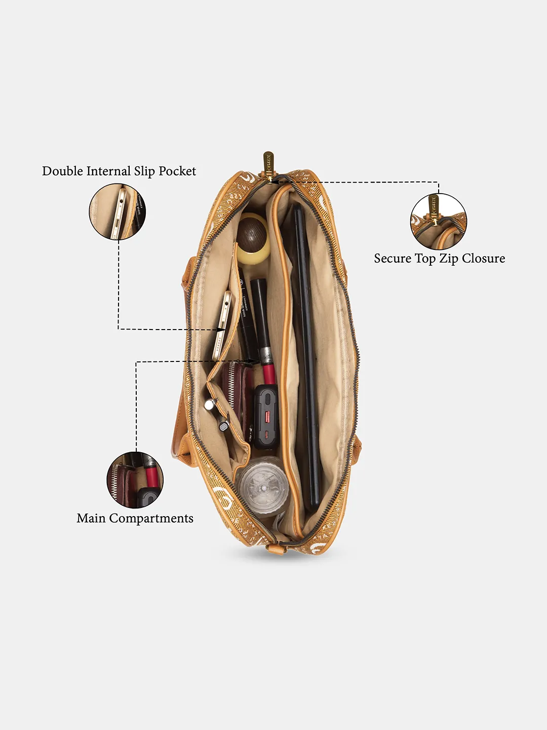 Caprese Florida Large Tan Laptop Sleeve - Image 6