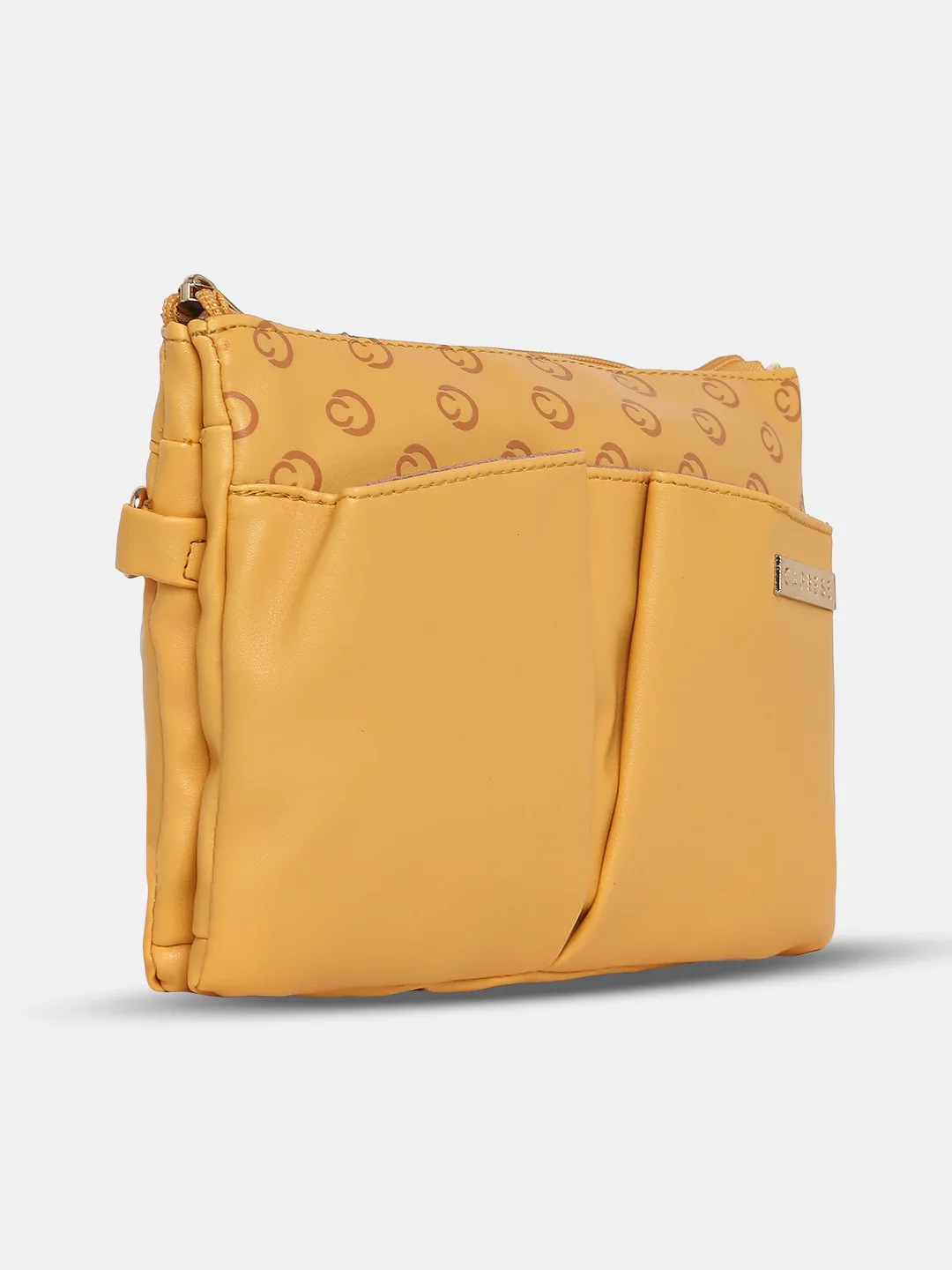 Caprese Freya Large Yellow Sling Bag - Image 4