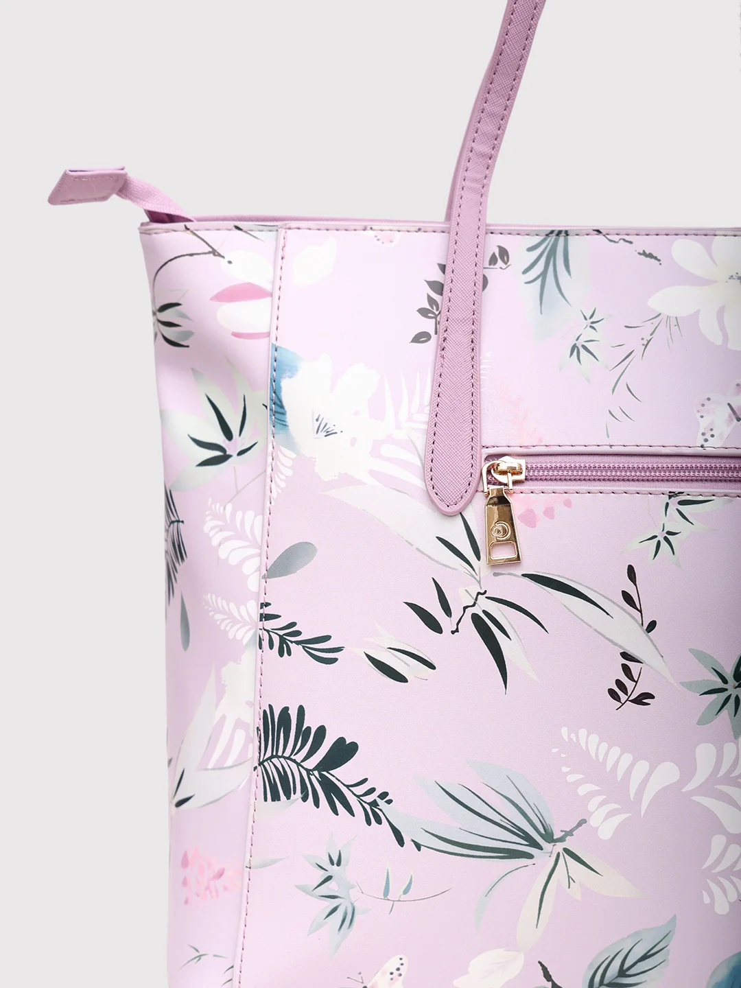 Caprese Gemma Floral Printed Large Purple Tote Bag - Image 6