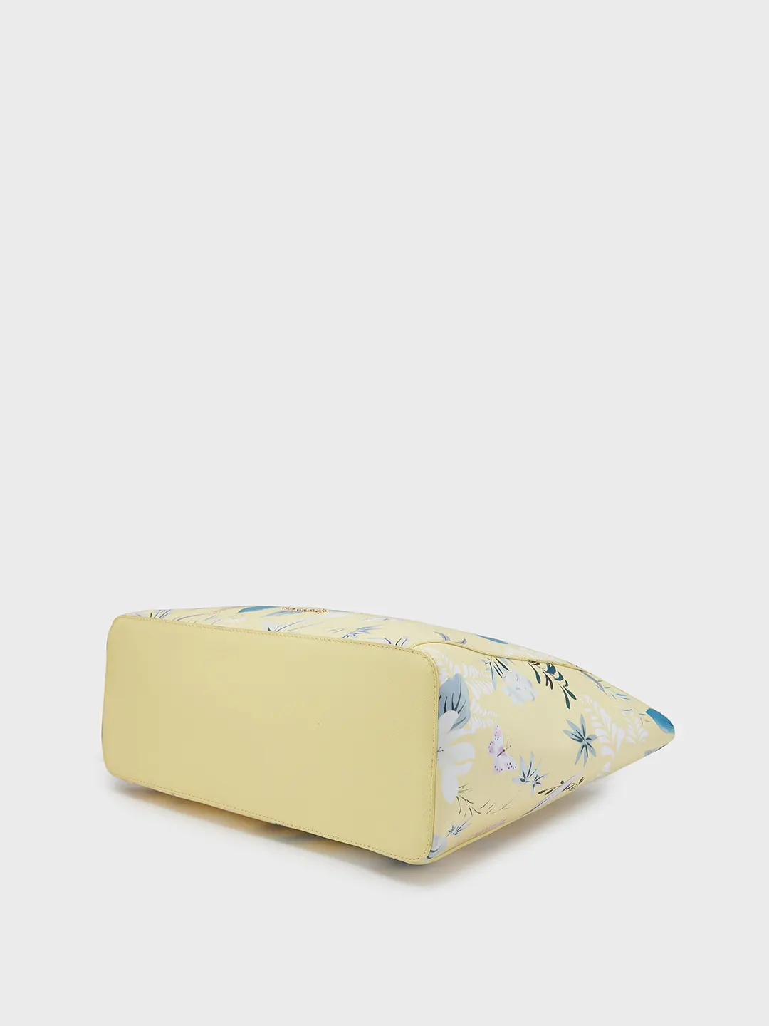 Caprese Gemma Floral Printed Large Yellow Tote Bag - Image 4