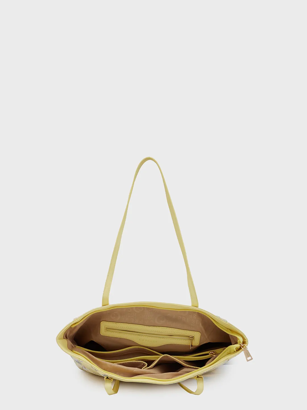 Caprese Gemma Floral Printed Large Yellow Tote Bag - Image 7