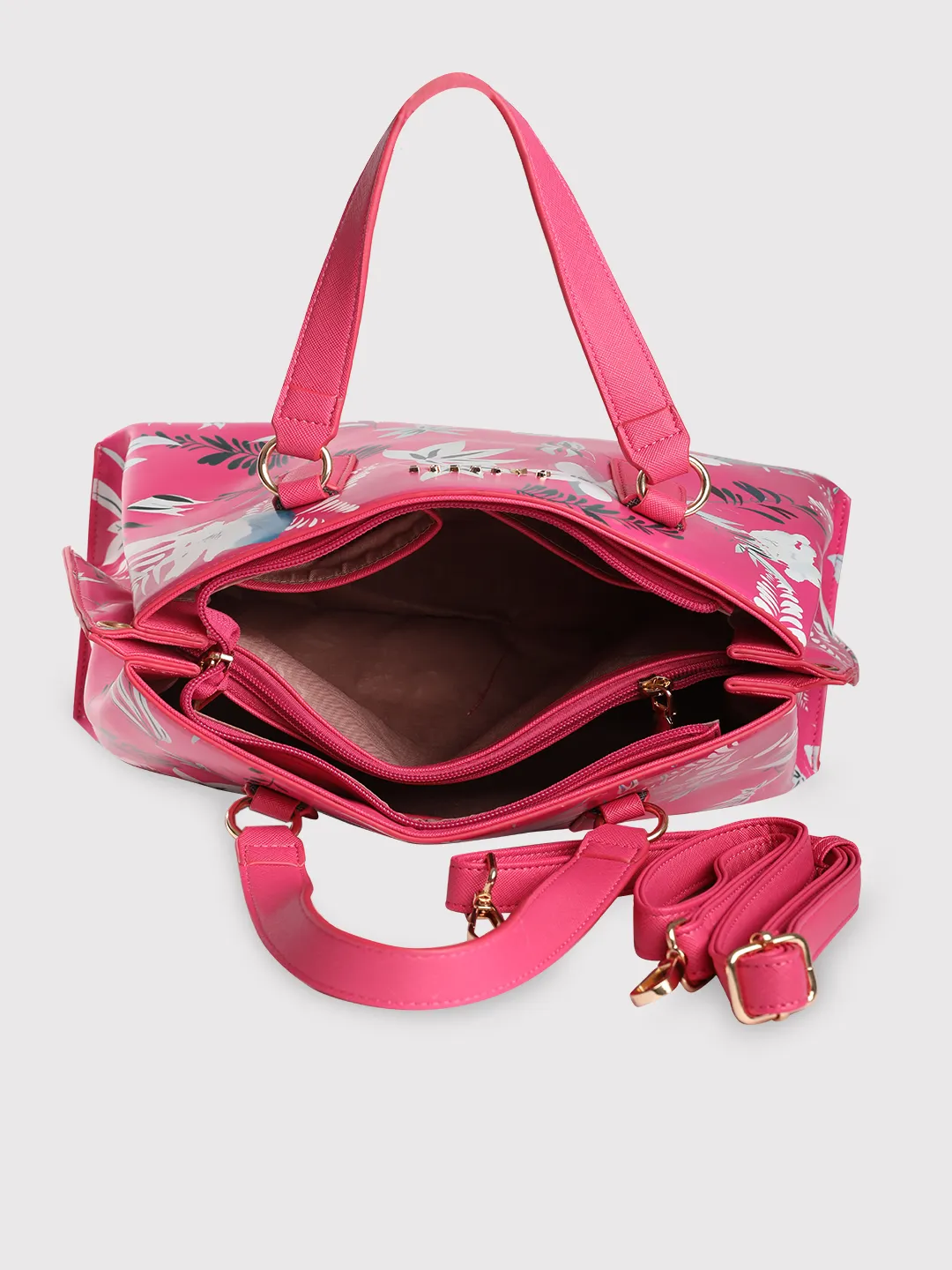 Caprese Gemma Medium Dark Pink Satchel - Image 4