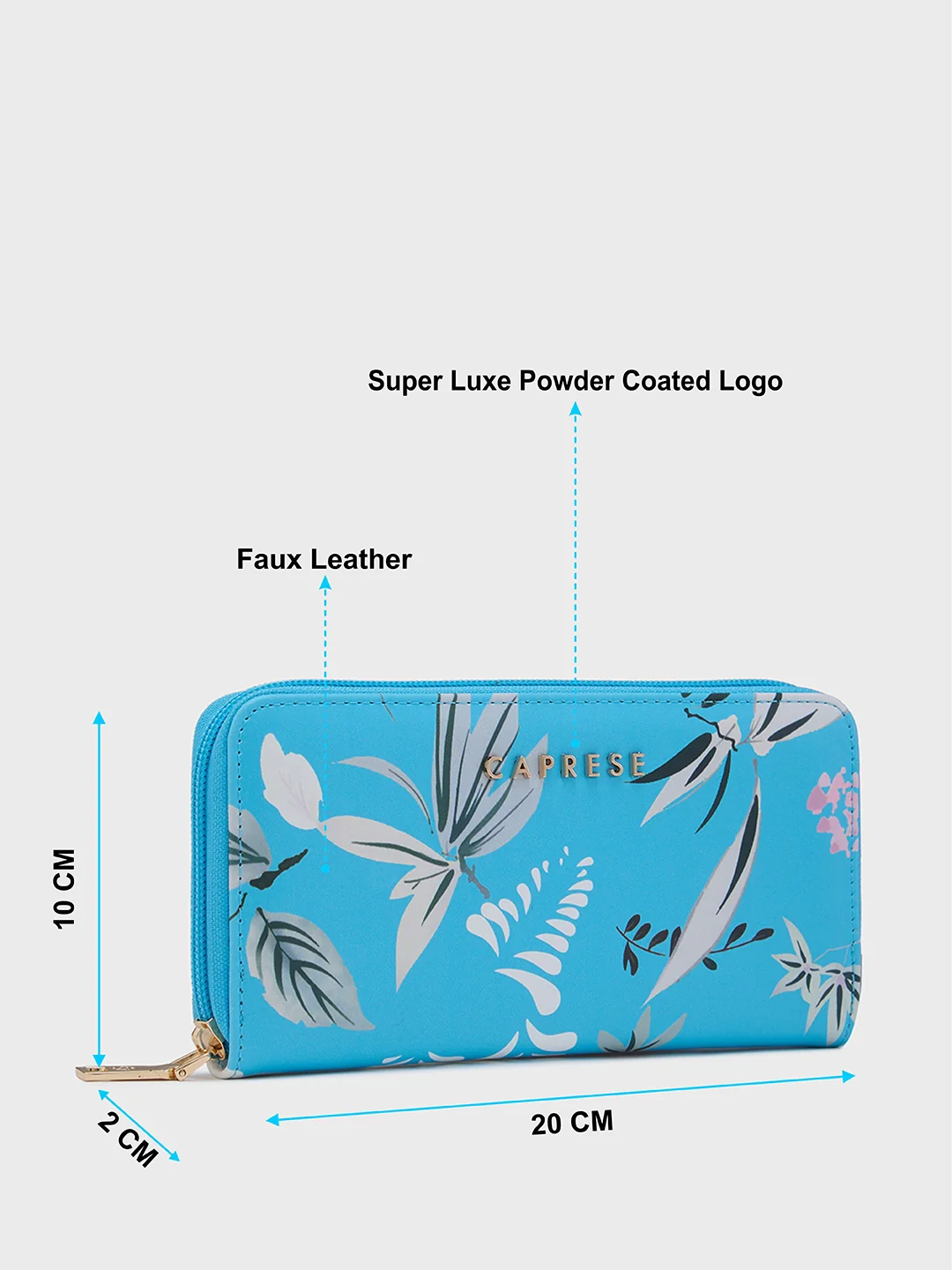 Caprese Gemma Medium Blue Zip Around Wallet - Image 5