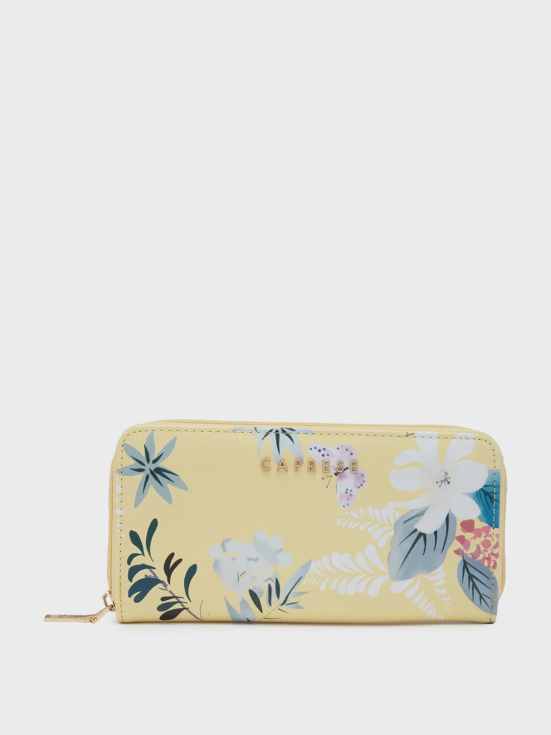 Caprese Gemma Medium Yellow Zip Around Wallet