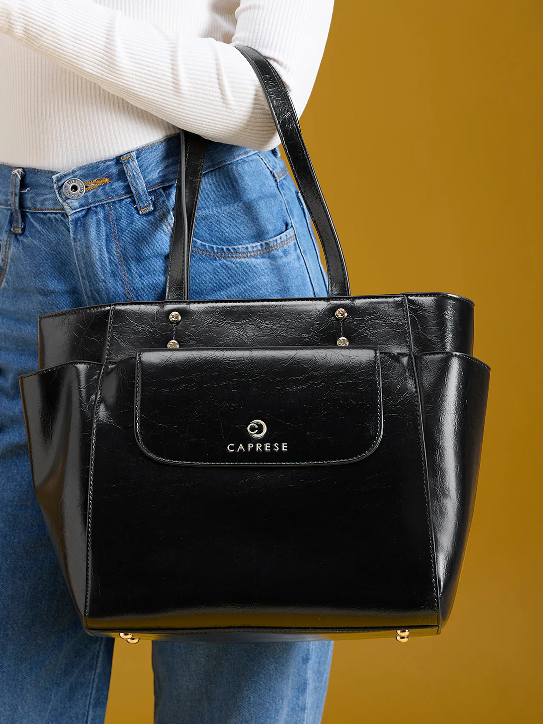 Caprese Geneva Medium Black Tote - Image 12