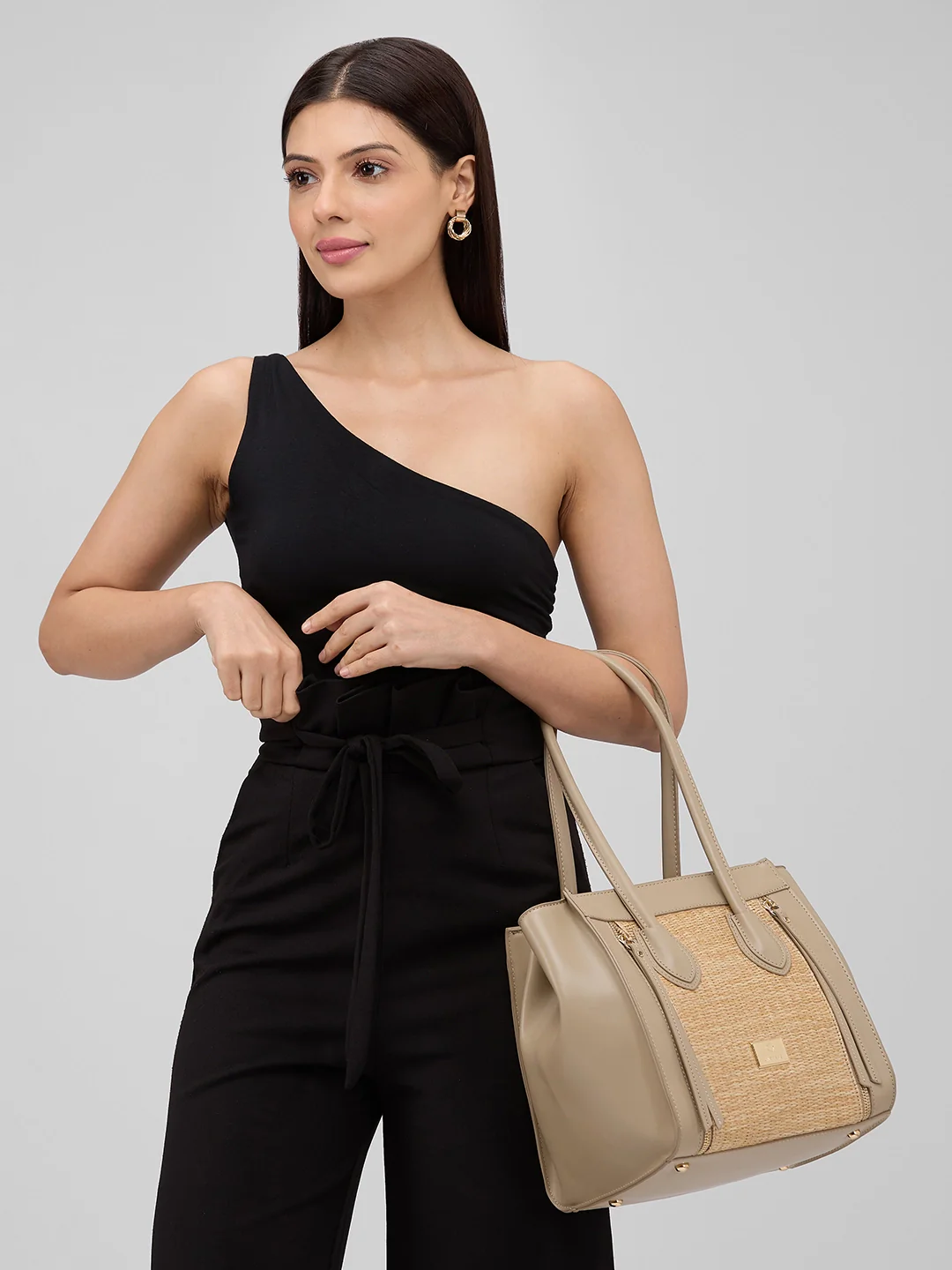 Caprese Georgia Medium Beige Satchel Bag - Image 2