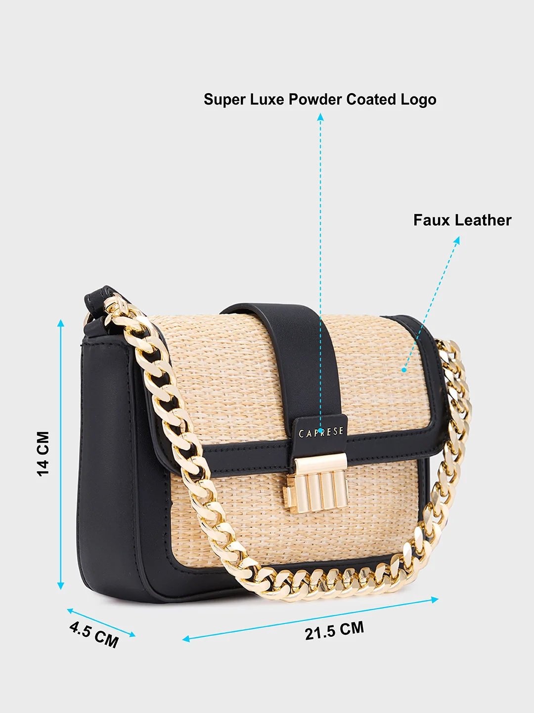 Caprese Georgia Small Black Sling Bag - Image 5