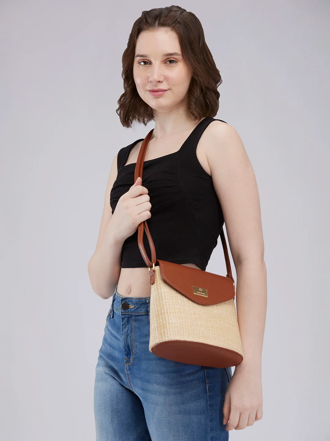 Caprese Georgia Small Brown Crossbody Bag - Image 11