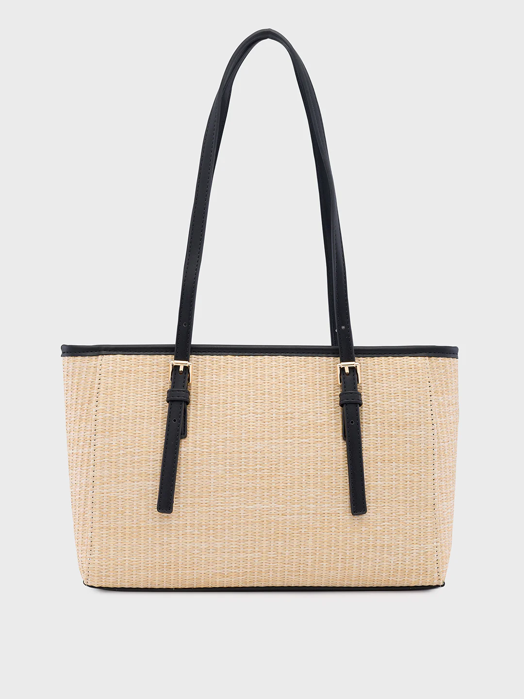 Caprese Georgia Self Design Medium Black Tote Bag - Image 4