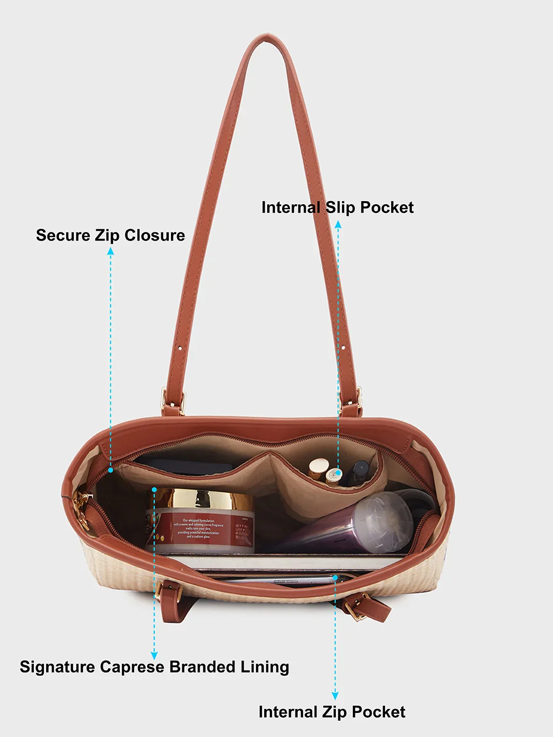 Caprese Georgia Medium Brown Tote Bag - Image 6