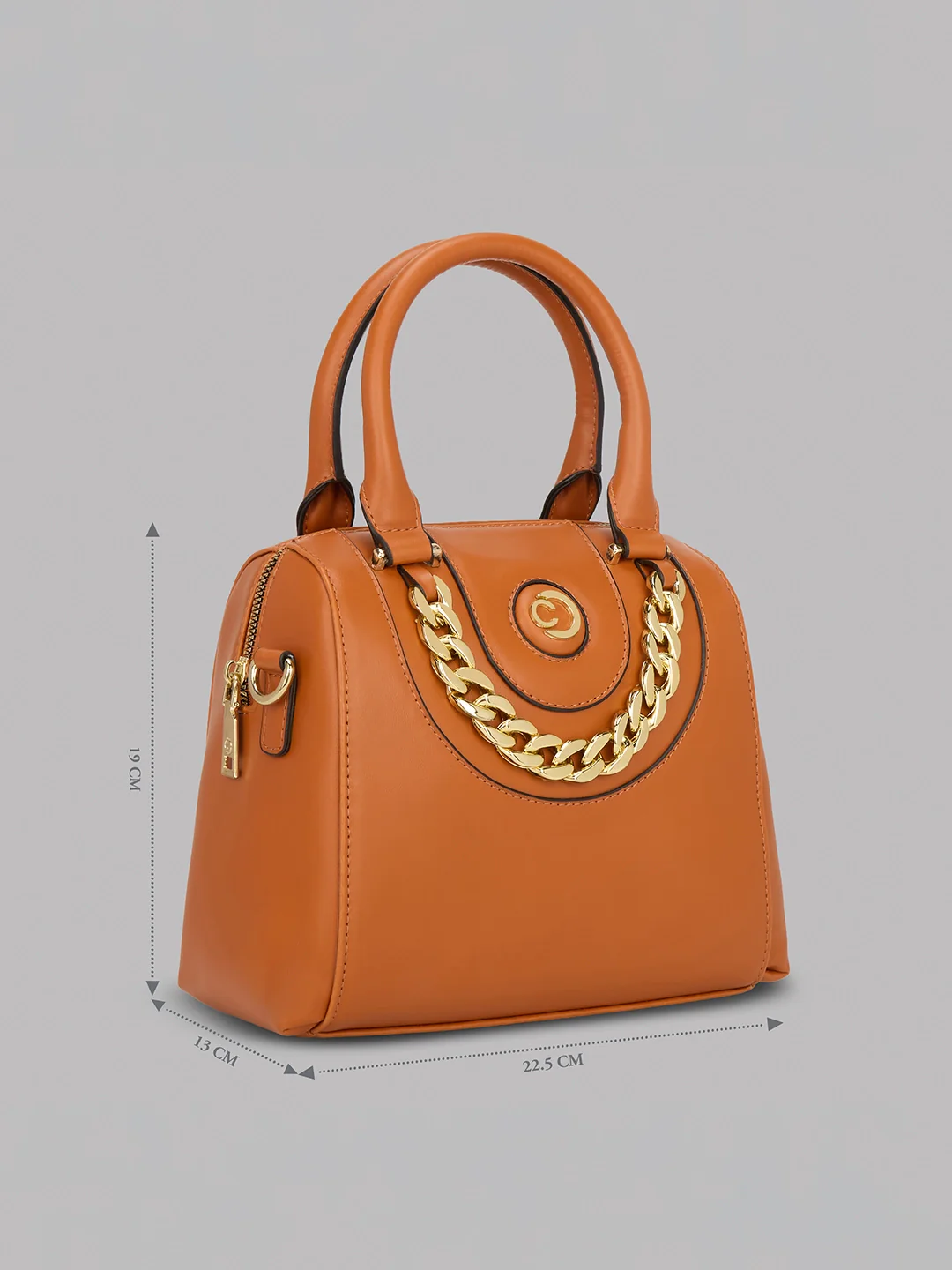 Caprese Giaa Small Tan Satchel Bag - Image 8